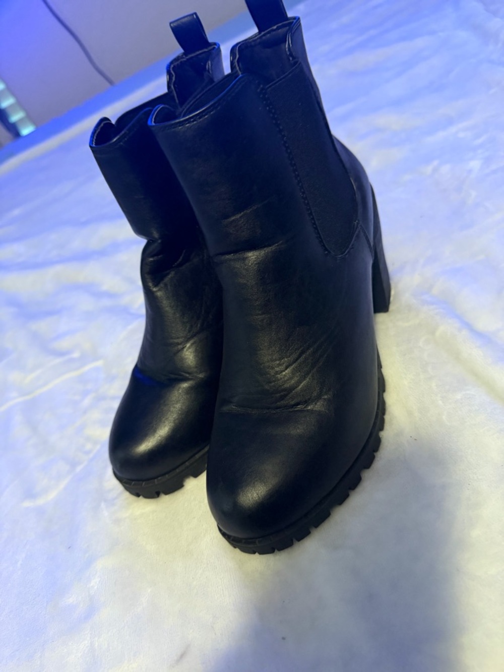 Classic Black Platform Chelsea Ankle Boots - Women